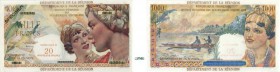 1195-Réunion
 Spécimen sur billet coursable 1.000 francs surchargé 20 Nouveaux Francs - Type 1964 - Annulation de la
 numérotation et SPECIMEN par i...
