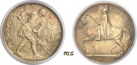 1201-Roumanie
 Charles II (1930-1940)
 Epreuve en bronze doré du 12 ducats - 1939 Bucarest.
 D’une grande rareté.
 Le seul exemplaire gradé.
 Exe...