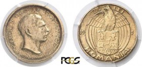 1205-Roumanie
 Charles II (1930-1940)
 Epreuve en bronze doré du 20 lei - 193(9) Bucarest.
 D’une grande rareté.
 Le plus bel exemplaire gradé.
 ...