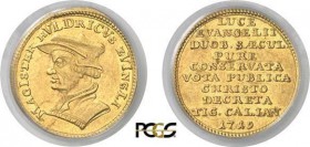 1272-Suisse
 Canton de Zurich
 1 ducat or - 1719.
 3.5g - HMZ 2-1161k - KM M1 - Fr. 489
 Superbe - PCGS AU 53