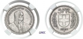 1286-Suisse
 Confédération Helvétique (1848 à nos jours)
 5 francs - 1931 B Berne.
 ***DOMINUS
 Très rare.
 15.0g - HMZ 2-1320 - KM 40
 Pratique...