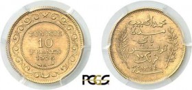 1303-Tunisie
 Mohamed El Habib (AH 1340-1348 / 1922-1929)
 10 Francs or - 1925/1344 AH A Paris.
 D'une grande rareté - 83 exemplaires.
 Le seul ex...