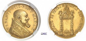 1361-Vatican
 UrbainVIII (1534-1549)
 Médaille annuelle en or - 1633 an X - G. Mola.
 Commémore la construction du baldaquin de la basilique Saint ...