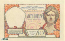 1387-Yougoslavie
 Alexandre Ier (1921-1934)
 Epreuve uniface non filigranée du recto du 10 dinara - Type 1926.
 Daté du 26 mai 1926 - Sans numérota...