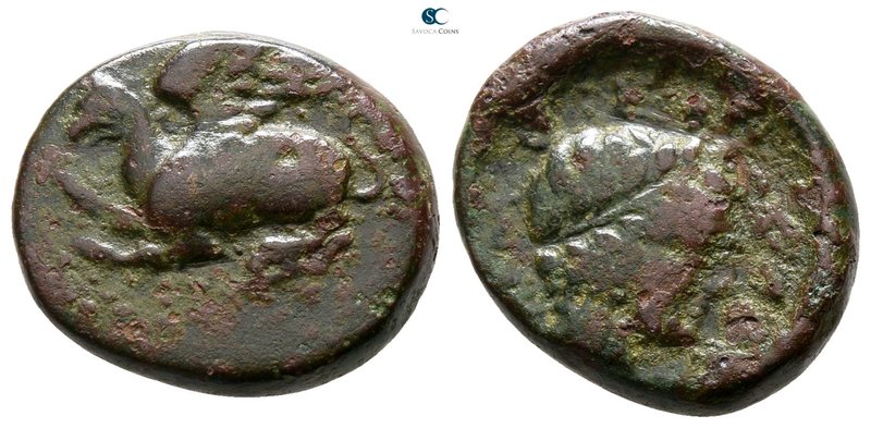 Thrace. Abdera (?) circa 400-300 BC. 
Bronze Æ

16 mm., 3.76 g.



nearly...