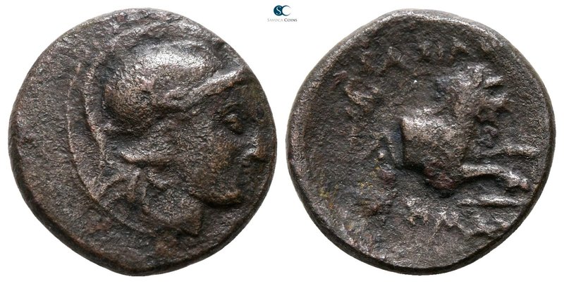 Kings of Thrace. Lysimacheia. Lysimachos 305-281 BC. 
Bronze Æ

14 mm., 2.37 ...