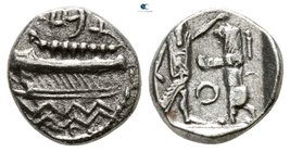 Phoenicia. Sidon. Time of Baalshallim II 401-366 BC. 1/16 Shekel AR