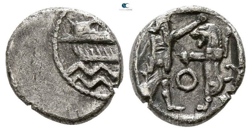 Phoenicia. Sidon. Time of Baalshallim II 401-366 BC. 
1/16 Shekel AR

9 mm., ...