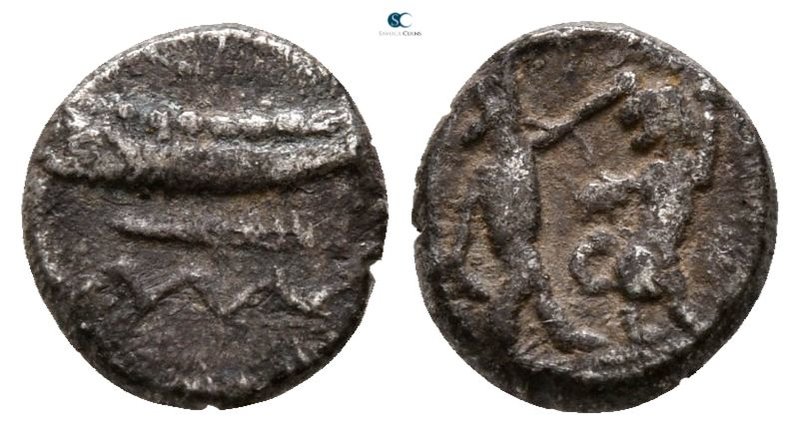 Phoenicia. Sidon. Abd'Ashtart I circa 372-358 BC. 
1/16 Shekel AR

6 mm., 0.6...