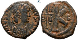 Justinian I AD 527-565. Antioch. Half follis Æ