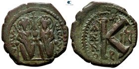 Justin II and Sophia AD 565-578. Theoupolis (Antioch). Half follis Æ