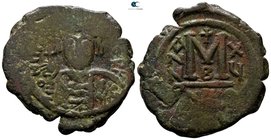 Maurice Tiberius AD 582-602. Uncertain mint. Follis Æ