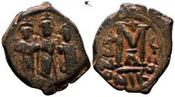 Heraclius & H.Constantine & Martina AD 610-641. Nikomedia. Follis Æ