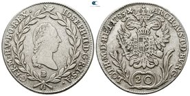 Hungary. Habsburg. Josef II AD 1780-1790. 20 Kreuzer AR