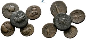 Lot of 5 Greek bronze coins / SOLD AS SEEN, NO RETURN!nearly very fine