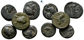 Lot of 5 Greek bronze coins / SOLD AS SEEN, NO RETURN!nearly very fine