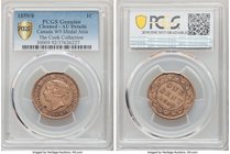 Victoria "Wide 9 - Medal Axis" Cent 1859/8 AU Details (Cleaned) PCGS, London mint, KM1. Wide 9, Medal Axis/Alignment variety. Spots and scratches. 

H...