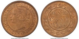Victoria "Narrow 9" Cent 1859 MS63 Red and Brown PCGS, London mint, KM1. Narrow 9 variety. An appealing example, bold portrait. 

HID09801242017
