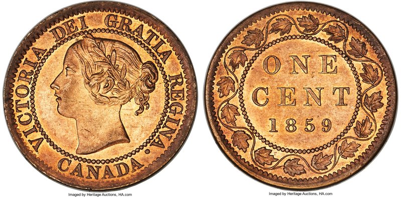Victoria "Narrow 9" Cent 1859 UNC Details (Cleaned) PCGS, London mint, KM1. Narr...