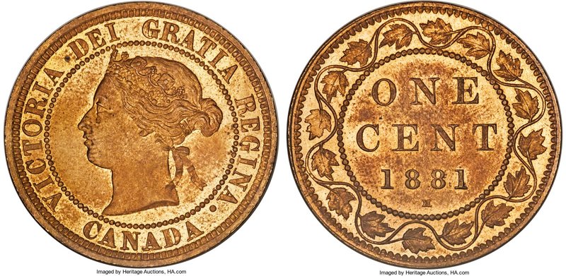 Victoria Cent 1881-H UNC Detail (Questionable Color) PCGS, Heaton mint, KM7. Lus...