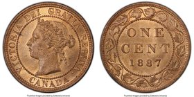 Victoria Cent 1887 MS64 Red and Brown PCGS, London mint, KM7. Lovely red lustrous example. 

HID09801242017