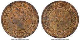Victoria "Large Date - Large Leaves" Cent 1891 MS63 Red and Brown PCGS, London mint, KM7. Large date, large leaves (LDLL) variety. 

HID09801242017