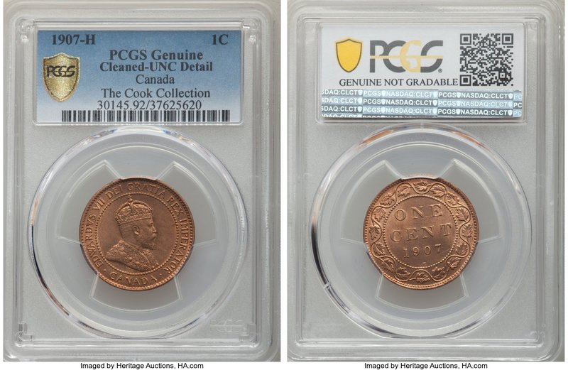 Edward VII Cent 1907-H UNC Details (Cleaned) PCGS, Heaton mint, KM8. 

HID098012...