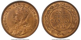 George V Cent 1911 MS65 Red and Brown PCGS, Ottawa mint, KM15. Areas of original luster. 

HID09801242017