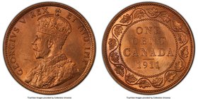 George V Cent 1911 MS64 Red PCGS, Ottawa mint, KM15. Orange ochre coloration graces the planchet of this lustrous offering, only minor contact marks p...