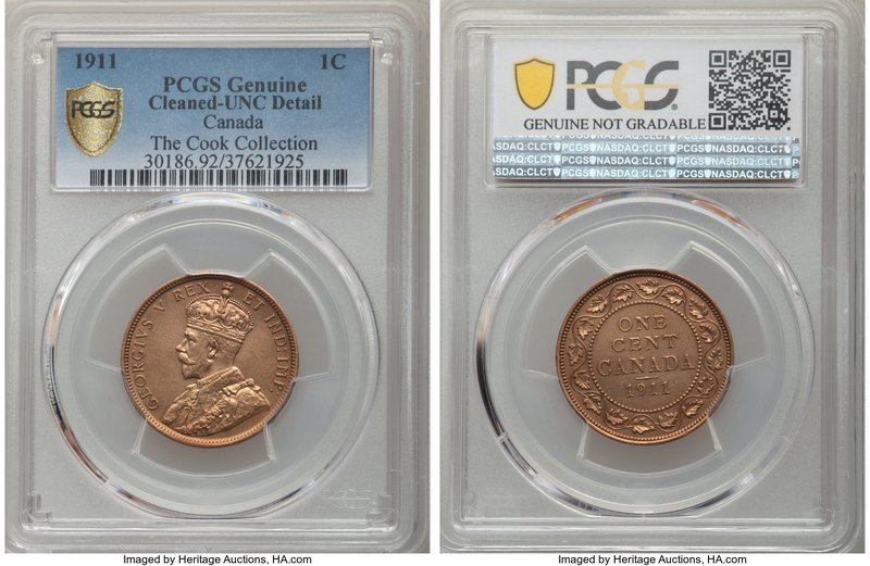 George V Cent 1911 UNC Details (Cleaned) PCGS, Ottawa mint, KM15.

HID0980124201...