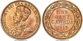 George V Cent 1918 UNC Details (Cleaned) PCGS, Ottawa mint, KM21. Lightly cleaned, yet retaining strong eye appeal with pleasing chestnut brown surfac...