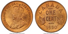 George V Cent 1920 MS65 Red and Brown PCGS, Ottawa mint, KM28. Mostly red with admirable luster. 

HID09801242017