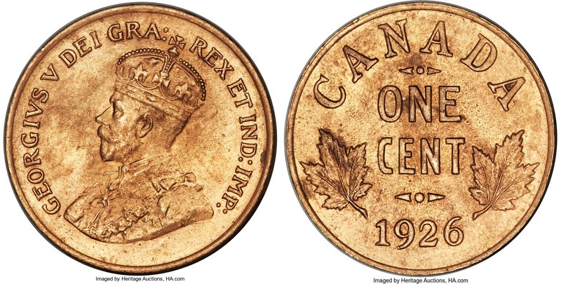George V Cent 1926 UNC Details (Questionable Color) PCGS, Ottawa mint, KM28. Con...