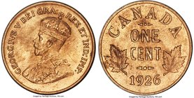 George V Cent 1926 UNC Details (Questionable Color) PCGS, Ottawa mint, KM28. Considerably bright, with emboldened designs and striations of tone over ...