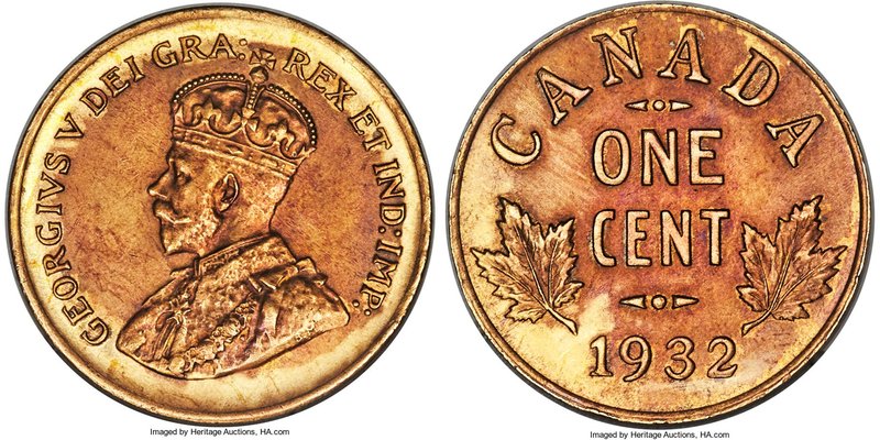 George V Cent 1932 UNC Details (Cleaned) PCGS, Royal Canadian Mint, KM28. Lightl...
