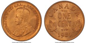 George V Cent 1934 MS65 Red PCGS, Royal Canadian Mint, KM28. A splendid gem example glowing with cupric luster.

HID09801242017