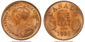 George V Cent 1935 MS64 Red PCGS, Royal Canadian Mint, KM28. An impressive selection offering even better eye appeal than what is implied by the assig...