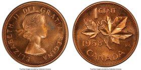 Elizabeth II Prooflike Cent 1958 PL67 Red PCGS, Royal Canadian Mint, KM49. Essentially flawless and demonstrating bright cartwheel luster.

HID0980124...