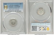 Victoria "Large Date - Repunched 2" 5 Cents 1858 AU Details (Cleaned) PCGS, London mint, KM2. Large Date, Repunched 2 (RP2) variety. A scarcer variety...
