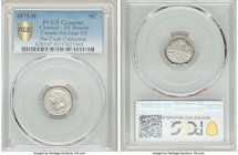 Victoria "Small Date - 5/5" 5 Cents 1875-H XF Details (Cleaned) PCGS, Heaton mint, KM2. Small date, 5/5 variety. For comparison, we note that a XF45 g...