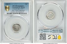 Victoria "Small 5 - Repunched 2" 5 Cents 1885 AU Details (Cleaned) PCGS, London mint, KM2. Small 5, Repunched 2 (RP2) variety. 

HID09801242017