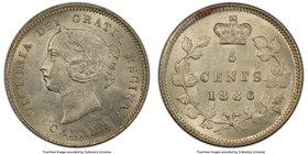 Victoria "Small 6" 5 Cents 1886 MS63 PCGS, London mint, KM2. Nearly blast white, with only minute areas of scattered silver tone. 

HID09801242017