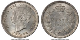 Victoria 5 Cents 1889 MS63 PCGS, London mint, KM2. A strong example of the type, lustrous with only light signs of contact. 

HID09801242017