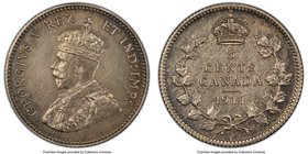 George V Specimen 5 Cents 1911 SP62 PCGS, Ottawa mint, KM16. Anthracite and cadet-gray color with fully struck flan. 

HID09801242017