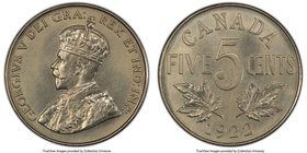 George V Specimen 5 Cents 1922 SP67 PCGS, Ottawa mint, KM29. Bold portrait clean surfaces. 

HID09801242017