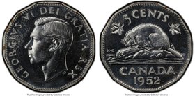 George VI Specimen 5 Cents 1952 SP64 PCGS, Royal Canadian Mint, KM42a. Alluring luster. 

HID09801242017