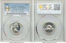 Elizabeth II "Large Beads" 5 Cents 1965 UNC Details (Cleaned) PCGS, Royal Canadian Mint, KM60.1. Exceptionally rare variety. For comparison we not tha...