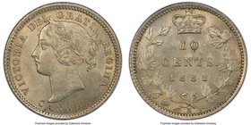 Victoria 10 Cents 1882-H MS62 PCGS, Heaton mint, KM3. A well-preserved argent offering with good eye appeal for the assigned grade. 

HID09801242017