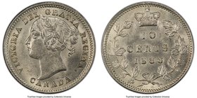 Victoria "Large Knobbed 6" 10 Cents 1886 MS62 PCGS, London mint, KM3. Large Knobbed 6 variety. A gleaming white example with a soft argent brilliance ...