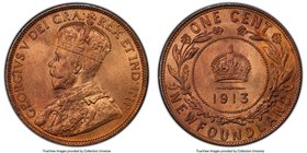 Newfoundland. George V Cent 1913 MS65 Red PCGS, Ottawa mint, KM16. A blazing selection unveiling fiery red luster at every turn. 

HID09801242017